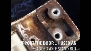 Removing Vw t5 t6 rear barn door hinges and Bilthamber Hydrate 80 and Deox Gel rust treatment pt1 [upl. by Sonitnatsnoc]