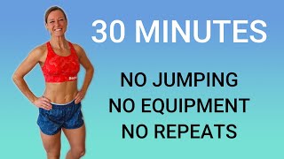 30 MINUTE NO JUMPING NO REPEATS NO EQUIPMENT WORKOUT  ACTIVE RECOVERY BODYWEIGHT WORKOUT  AT HOME [upl. by Revart140]