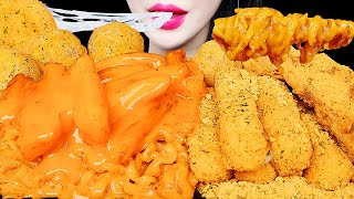 ASMR CHEESY CARBO FIRE NOODLE CHICKEN CHEESE BALL 까르보불닭 뿌링클 치킨 치즈볼 먹방 EATING SOUNDS MUKBANG [upl. by Giovanni]