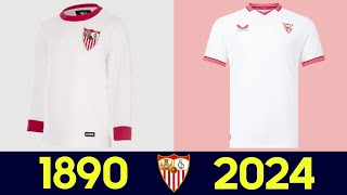 The Evolution of Sevilla Football Kit 202324 2023  All Sevilla Football Jerseys in History 2324 [upl. by Onra]