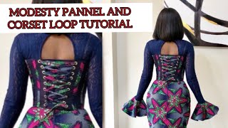 How to CUT and SEW a modesty panel  loop cover for corset  beginners friendly [upl. by Lynden]