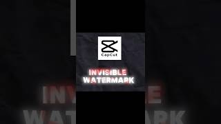 Invisible Watermark Tutorial  Capcut  shorts capcut [upl. by Vinny622]