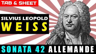 TABSheet Allemande Sonata 42 Dresden Suite 14 by Silvius Leopold Weiss PDF  Guitar Pro  MIDI [upl. by Ssegrub]