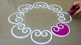 Easy amp Big Rangoli Design For Festivals  2021 Rangoli Designs  Festival Kolam Designs  Muggulu [upl. by Zerat]