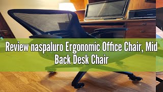 Review naspaluro Ergonomic Office Chair Mid Back Desk Chair with Adjustable Height Swivel Chair wi [upl. by Koren290]