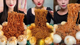 Chinese MukbangSpicy Noodles and Boiled Eggs [upl. by Silyhp762]