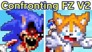 Friday Night Funkin SonicEXE Confronting Yourself Final Zone V2 GoodBad Ending FNF ModTails [upl. by Ginder516]