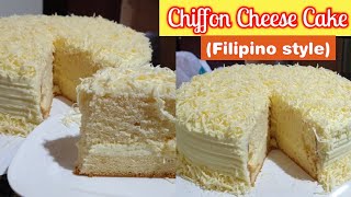 Pinoy Cheese cake  pinoy style cheese cake chiffon Bacheesecake Bake N Roll [upl. by Aziram]