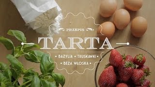 Tarta truskawkowobazyliowa z bezą włoską przepis video [upl. by Alaet608]