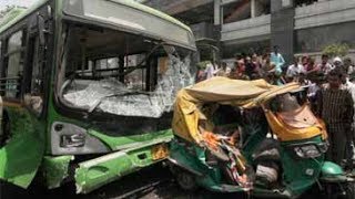 Delhi Lowfloor DTC bus kills two at Azadpur metro station [upl. by Chelsea]