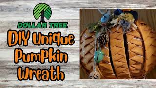 Dollar Tree DIY Unique Pumpkin Wreath [upl. by Bunde]