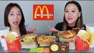 MCDONALDS MUKBANG  SPICY CRISPY CHICKEN DELUXE QUARTER POUNDER GUAVA CREME PIE [upl. by Germann]