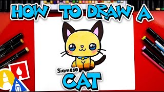 How To Draw A Cartoon Siamese Cat [upl. by Drarig]