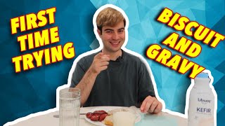 First Time Trying Biscuits And Gravy [upl. by Jarvey]