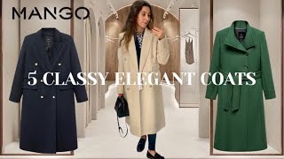 5 CLASSY ELEGANT COATS FALL 2023 MANGO HAUL TRY ON [upl. by Timmons]