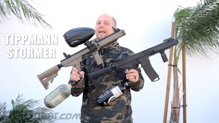 Tippmann Stormer Elite Dual Fed Paintball Marker  Shooting Video [upl. by Adallard]