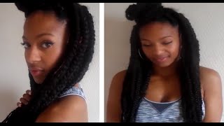 Tuto Dookie braids  Grosses tresses avec rajouts [upl. by Melisa]