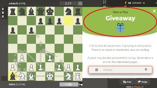 GIVEAWAY CHESS or ANTICHESS Playing for the first time in chesscom  Defeating everyone to win [upl. by Adama]