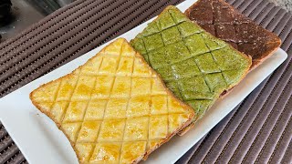 how to make this Pineapple Bread Toast Original Matcha amp Chocolate 菠蘿吐司原味 抹茶 amp 朱古力 [upl. by Nanette103]