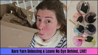 Bare Yarn Unboxing amp Lets Dye Some Yarn Leave No Dye Behind LIVE [upl. by Torhert581]