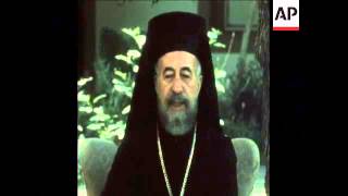 SYND 12 7 74 INTERVIEW WITH PRESIDENT OF CYPRUS ARCHBISHOP MAKARIOS [upl. by Hairehcaz]