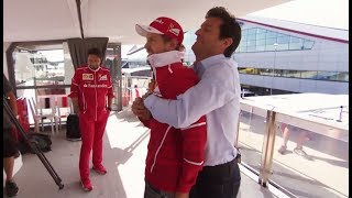 F1 2017 British GP  When Mark Webber met Sebastian Vettel [upl. by Hadley]