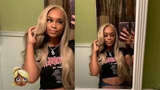 HOW TO MAKE YOUR SYNTHETIC BLONDE WIG LOOK REAL   FT Xtrend Hair [upl. by Latterll973]