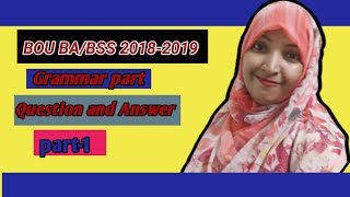 How to answer BOU BABSS 2019 English grammar [upl. by Kissner]