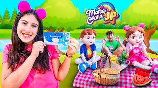 Maria Clara e JP fazem piquenique e comem Polenguinho e frutas saudáveis [upl. by Mehs75]