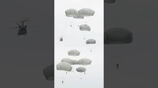 US Army Paratroopers Jump Out of a CH47 Chinook Helicopter [upl. by Yllut709]