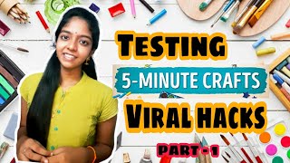 Testing 5 minute crafts Viral Hacks  PART  1 School Hacks  missmiracle  Tamil [upl. by Powder]