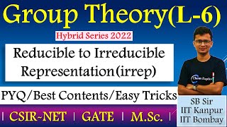 Conversion of Reducible to Irreducible Representations  CSIRNET GATE 🔴Group Theory Chemistry  L6 [upl. by Sheehan443]