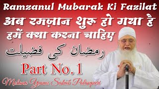 Ramzan Ki Fazilat Part No1 Maulana Yunus Palanpuri  Wazifa Tube 24 [upl. by Notneb]