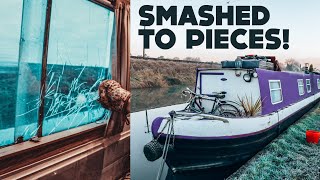 We Smashed Our Window Fixing and Painting Old Narrowboat 82 [upl. by Monie]