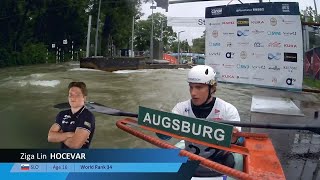 Ziga Lin Hocevar Slovenia Mens Slalom Final  2024 ICF Canoe Slalom World Cup Augsburg Germany [upl. by Amir]