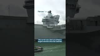 HMS Queen Elizabeth leaves Portsmouth for journey to Rosyth for repairs [upl. by Raasch]