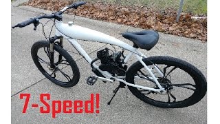 My all time favorite bike to ride Jackshaft 7SPEED GT2A 66cc 80cc motorized bicycle push bike [upl. by Stutman]