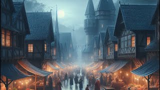 Rainy Night in Medieval market  immersive  1 Hour Sleep and Relaxation [upl. by Ecyt]