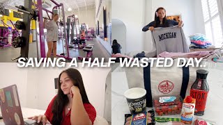 SAVING A HALF WASTED DAY VLOG working out grocery shopping deep cleaning [upl. by Grew315]