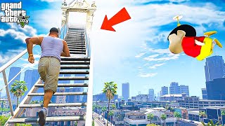 Franklin Found Secret Stair Way to Heaven to Save Shin Chan in Gta 5 in Telugu [upl. by Ringler]