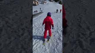 How to learn Skiing 1st Day in Ski School winter sports howtolearnskiing switzerland hobby [upl. by Stiruc204]