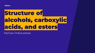 Structure of alcohols carboxylic acids and esters  live group tutorial  GCSE Chemistry [upl. by Akeemaj]