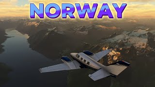 Scenic flight in Norway  Piston Duke by Black Square [upl. by Ahseal]