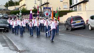 Red Hand Defenders Downpatrick  Pride of the Hill Rathfriland Band parade 2024 [upl. by Taam]