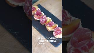 🍑🥖🍯 PEACH CROSTINI HONEY RICOTTA  COPPA 🍯🥖🍑 italianfood crostini asmr cooking easyrecipe [upl. by Nywrad]