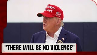 quotThere will be no violencequot Trump says after casting his vote in Florida [upl. by Plank]