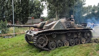 Sturmgeschütz III AusfG with its original Maybach engine gets driven [upl. by Habas361]