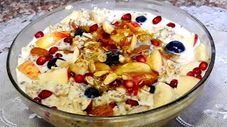 Milk Oats Recipe Fruit oats recipe  Quick Breakfast Recipe  Oat Meal [upl. by Ursi24]