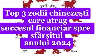 TOP 3 ZODII🫨 CHINEZESTI CARE ATRAG BANI SPRE SFARSITUL ANULUI 2024  HOROSCOP [upl. by Kerad]