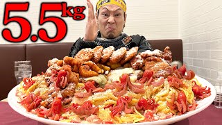 【大食い】爆盛りパスタ55kgを制限時間55分で食らってみた！【牡蠣と炭火焼＆イタリアーノ】【武士飯】 [upl. by Haseefan621]